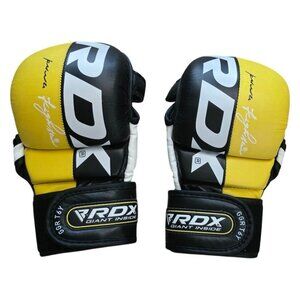 RDX Yellow/Black Sparring Gloves With Wrist Strap
